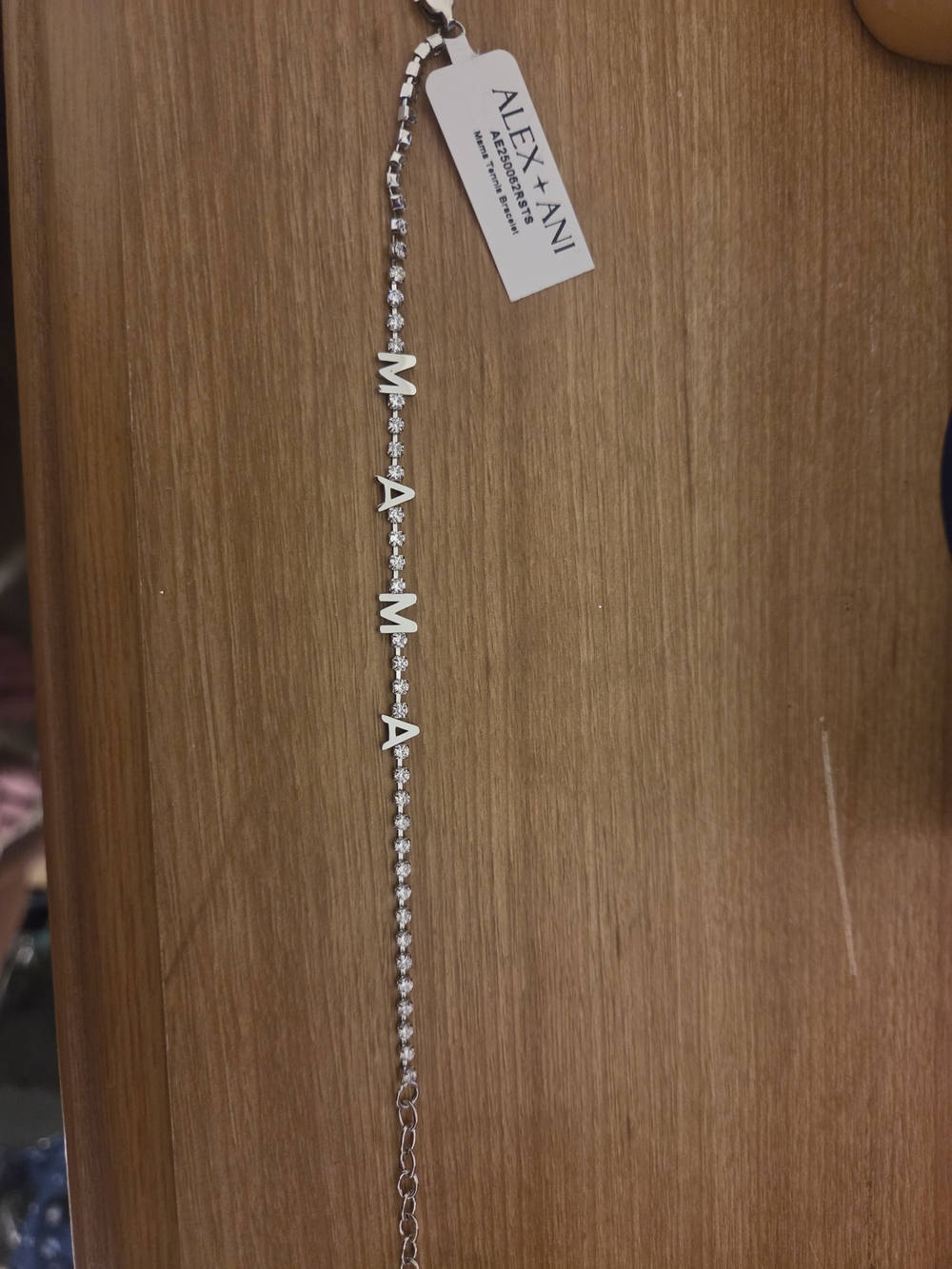 Alex and Ani Silver 'MAMA' Crystal Link Necklace